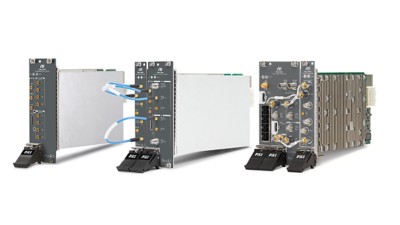 From left to right, images of the PXIe-5820, PXIe-5841, and PXIe-5842 Vector Signal Transceivers​