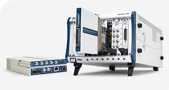 The NI FlexRIO instruments shown here combine large, user-programmable FPGAs and high-performance RF I/O to offer the flexibility of custom hardware without the cost of custom design