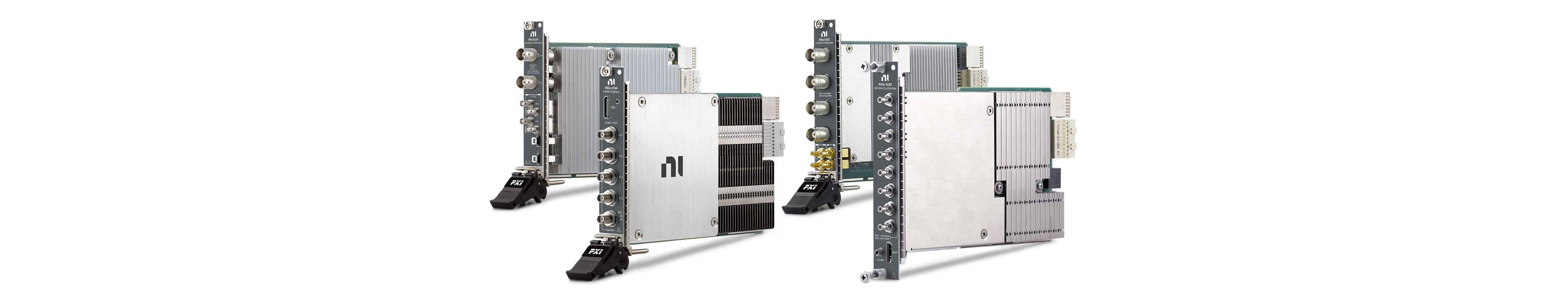 Combination of NI PXI oscilloscope and digitizer test instruments.