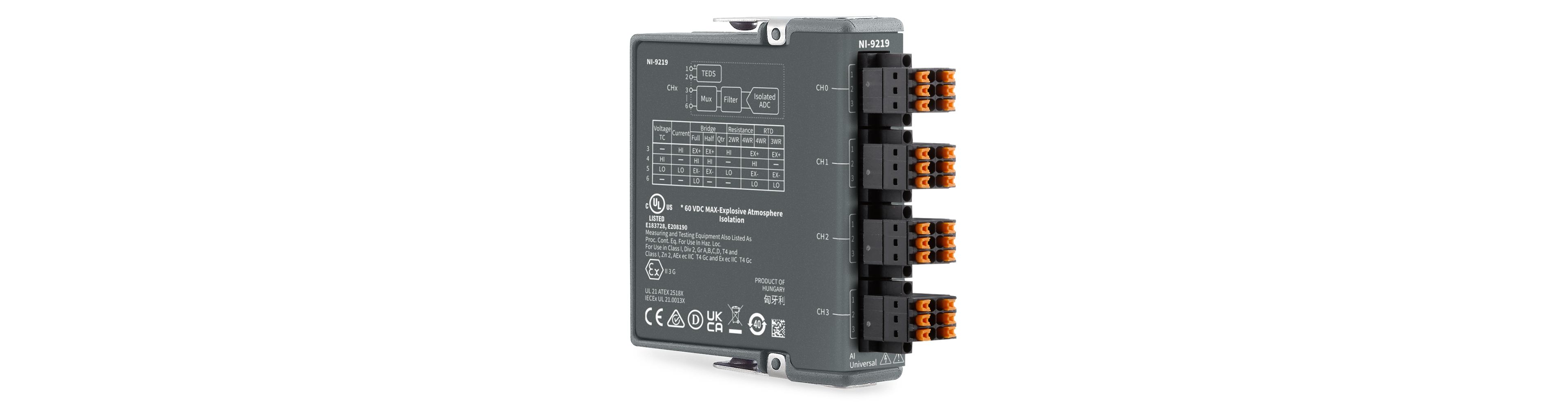100 S/s/ch 4-Channel C Series Universal Analog Input Module