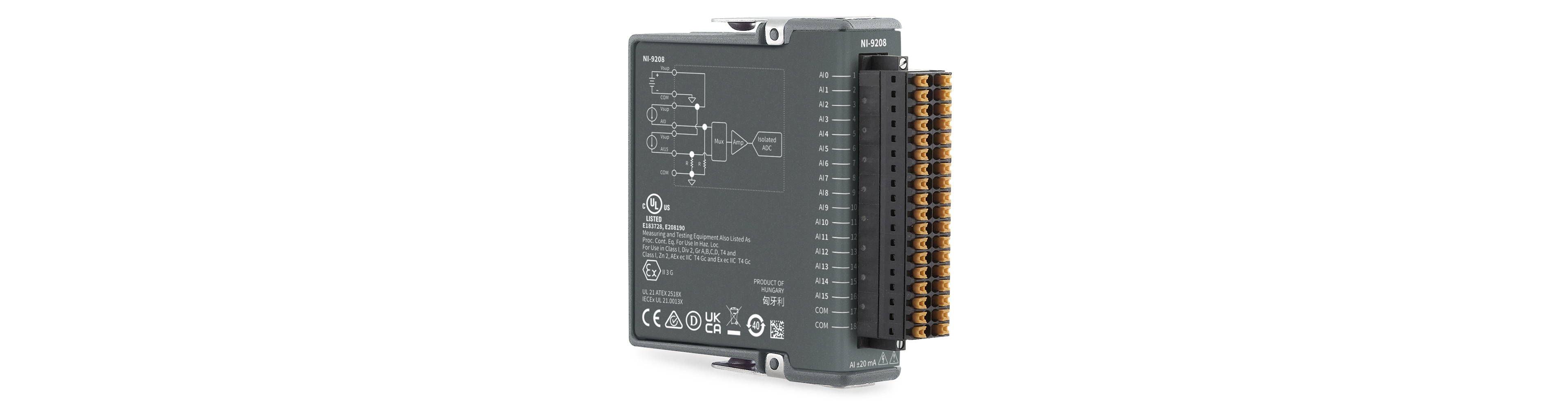 500 S/s, ±20 mA, 16-Channel C Series Current Input Module