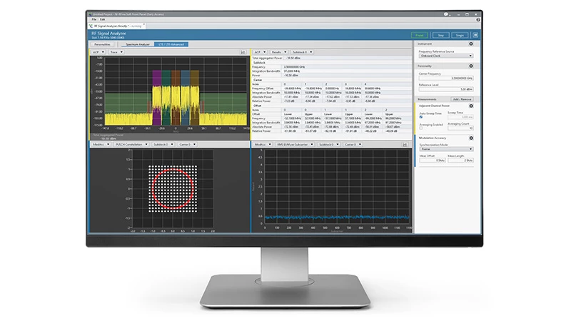 Les utilisateurs peuvent configurer le VST pour des mesures rapides en utilisant les faces-avant logicielles RFmx.