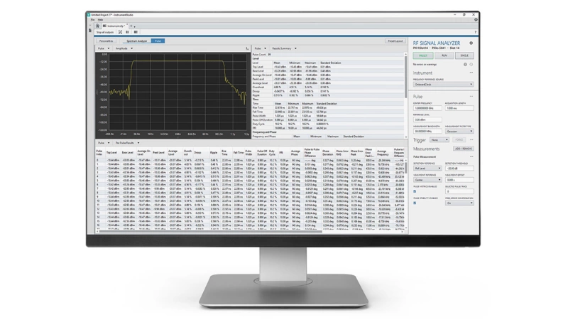 RFmx Pulse Showcasing Amplitude Trace of a Pulsed Waveform.