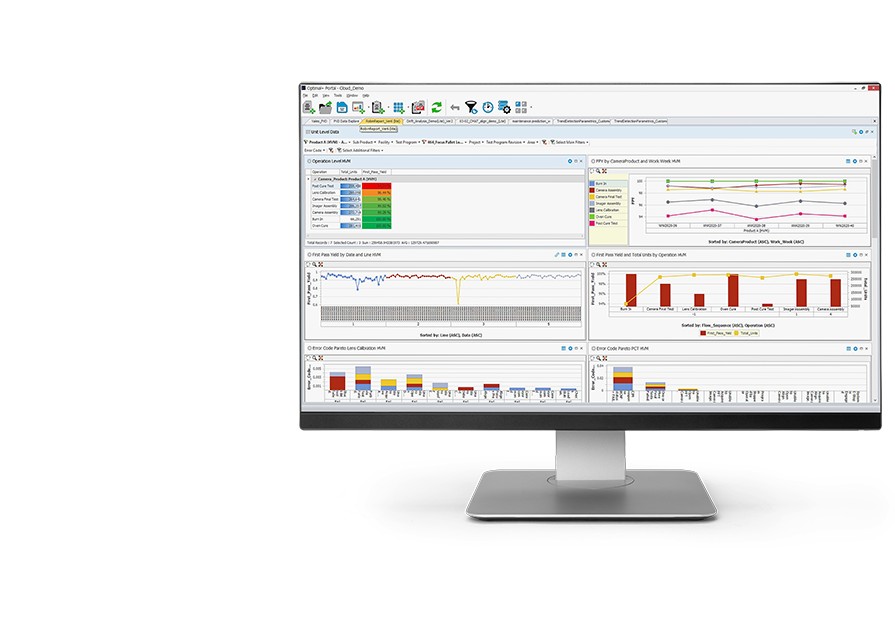 Monitor displaying the OptimalPlus software portal