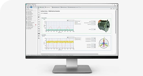 un moniteur affichant une interface utilisateur Veristand