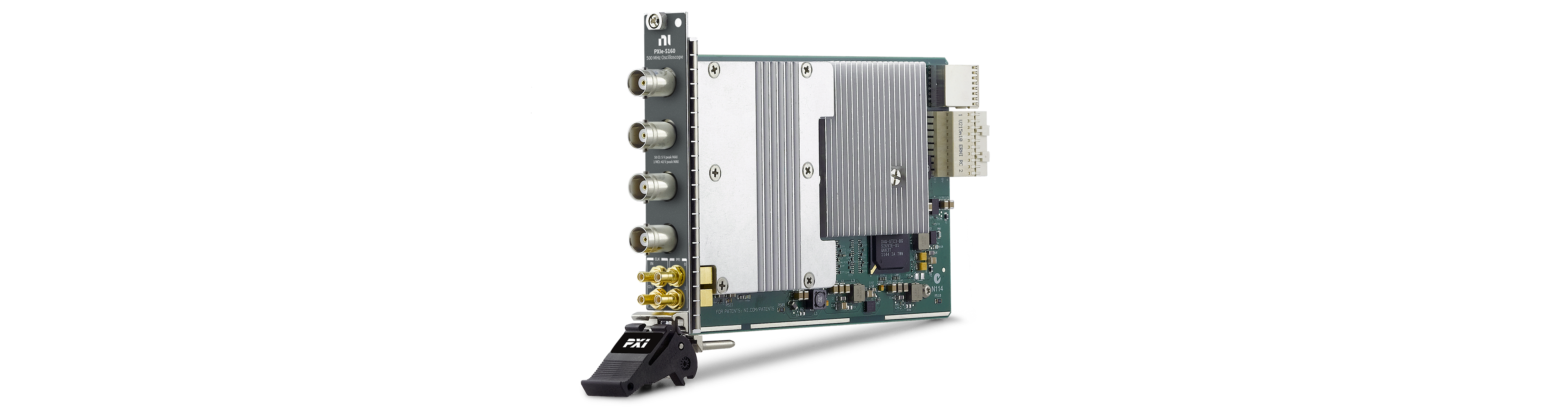 NI PXIe-5160 oscilloscope with NI CableSense technology test instrument