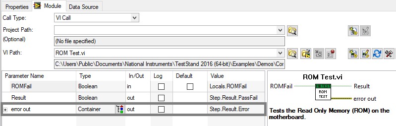 Pass error information to the Step.Result.Error container to notify TestStand if a step error occurs