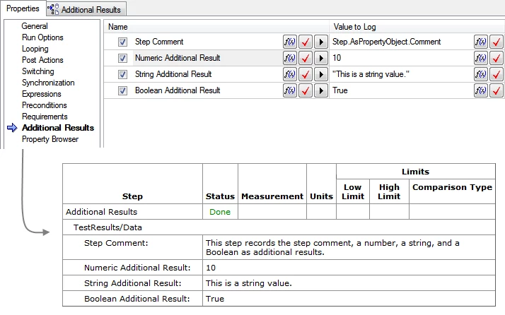 Configuring Additional Results