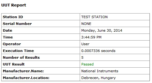 Adding Manufacturer information to the report header using the UUT.AdditionalData container