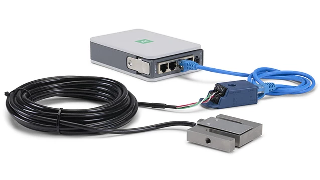 S-beam load cell connected to a C Series Strain/Bridge Input Module