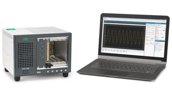 PXI Chassis with PXI Oscilloscope Module inserted