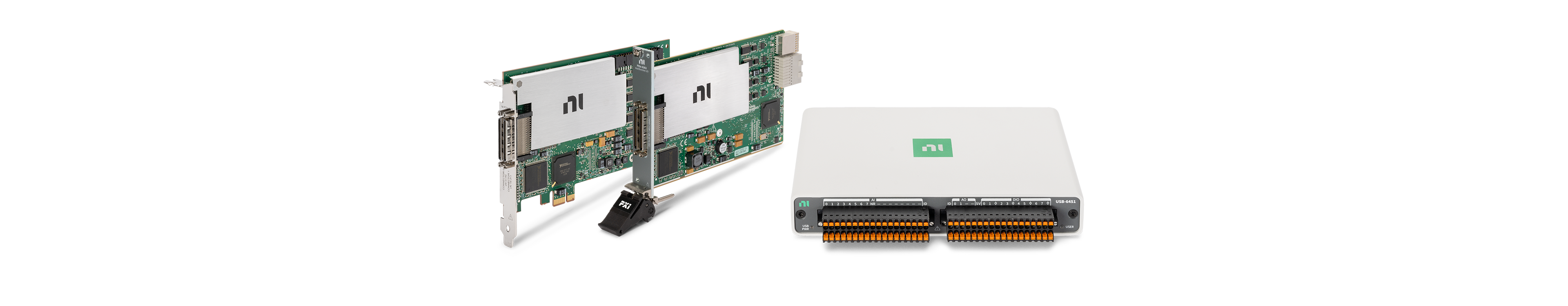 NI PXIe, PCIe, and USB Multifunction I/O DAQ devices
