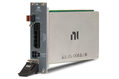 NI high‑performance PXI power supply module delivering up to 300 W with high voltage and current output for demanding, high‑accuracy test applications.