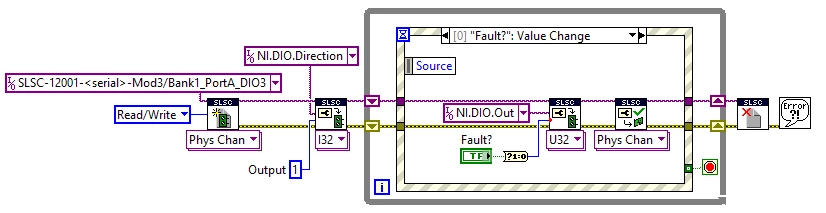 Dieser Programmcode steuert das Relais und kann Fehler im offenen Stromkreis einfügen, wann immer der Benutzer es wünscht oder wenn die Testsuite programmiert