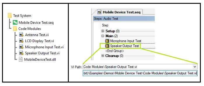 Définissez une structure de répertoire où les modules de code sont dans un sous-répertoire du fichier de séquence.