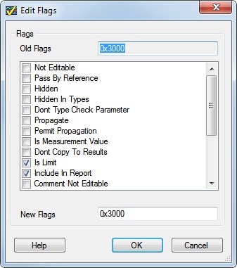 Usar del cuadro de diálogo Edit Flags para configurar las PropertyObject Flags