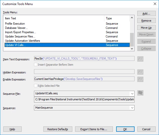 Créez des outils personnalisés pour fournir des fonctionnalités supplémentaires à toute interface utilisateur qui implémente le menu Outils (Tools)