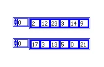 Diagram - Create and initialize two 1D array constants, containing six numeric elements.