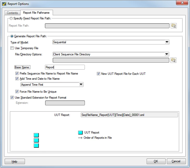 Configuring the Report File Pathname