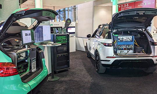 NI ADAS & AD Data Record Vehicle and Jaguar Land Rover Ground Truth Data Logging Car at NI Connect Munich.