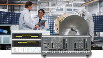 Two engineers in a laboratory.​