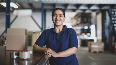 Supplier in a warehouse.