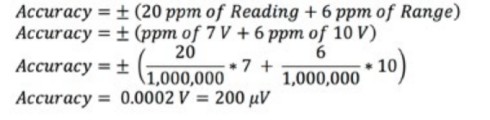 En este caso, la lectura debe estar dentro de los 200 μV del voltaje de entrada real