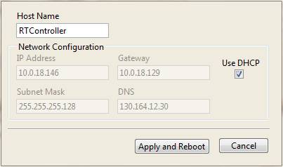 RT Target Network Configuration