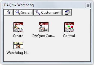 The VIs within the Watchdog API create, set up, and control the Watchdog timer