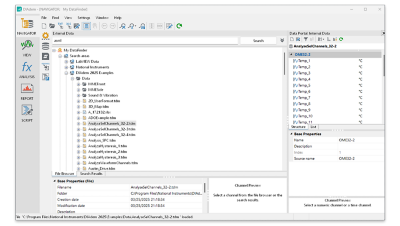 DIAdem VIEW panel structure with expanded function group