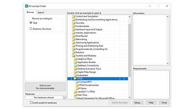 LabVIEW FPGAモジュールUI - 製品のサンプルを検索する方法
