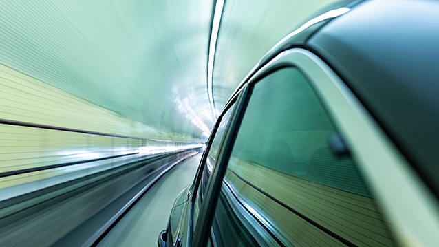 car inside a tunnel