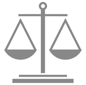 Legal scales icon, representing our legal policies around terms and conditions of sale
