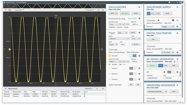 Oscilloscope measurement in InstrumentStudio