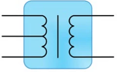 Inductive isolation uses a transformer, notated with the above symbol, to transfer a signal across an isolation barrier