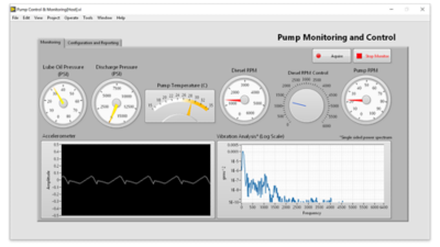 Pump Monitoring and Control Front Panel