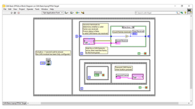 This example demonstrates basic communication on the CAN bus on FPGA target