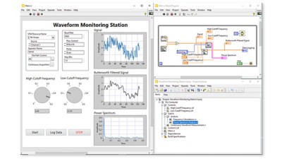 컴퓨터 모니터의 LabVIEW 스크린샷