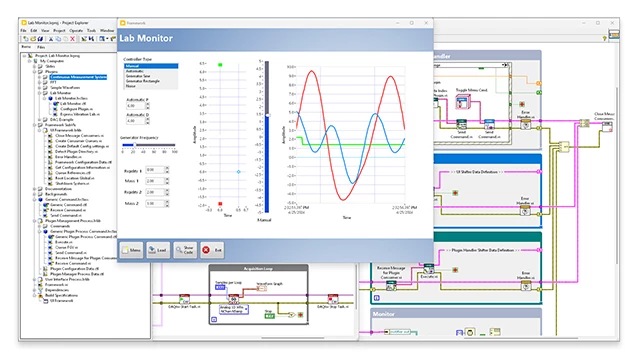 NI LabVIEW software lab monitor