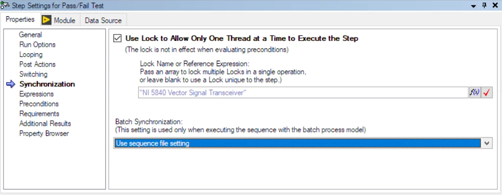 Use locking to protect an instrument resource while this test operates