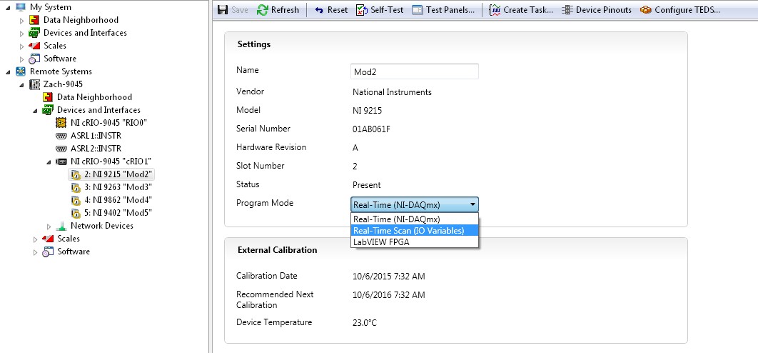 Three User-Selectable Programming Modes in NI MAX