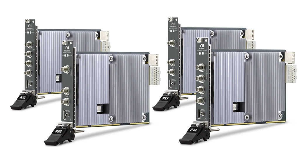 The PXIe-5413, PXIe-5423, and PXIe-5433 offer 1- and 2-channel options as well as 20, 40, and 80 MHz maximum sine wave bandwidth variants