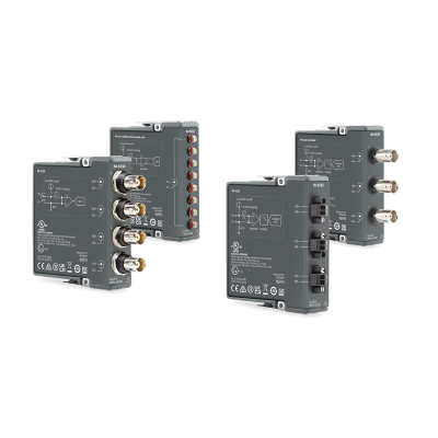 Collage of NI-9234, NI-9232, NI-9231, and NI-9230 C Series Sound and Vibration Input Modules