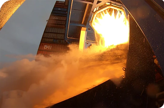 un propulseur de fusée de Rocket Factory Ausburg pendant le décollage