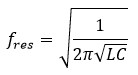 Formula for resonance frequency of a LC circuit