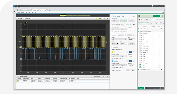 Semiconductor Device Control läuft in InstrumentStudio