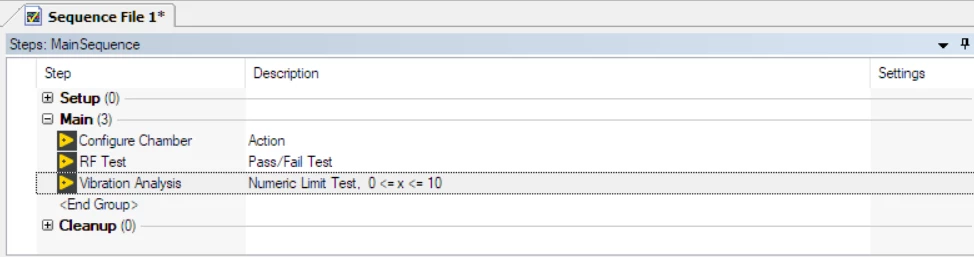 Simple Three-Step Sequence in TestStand