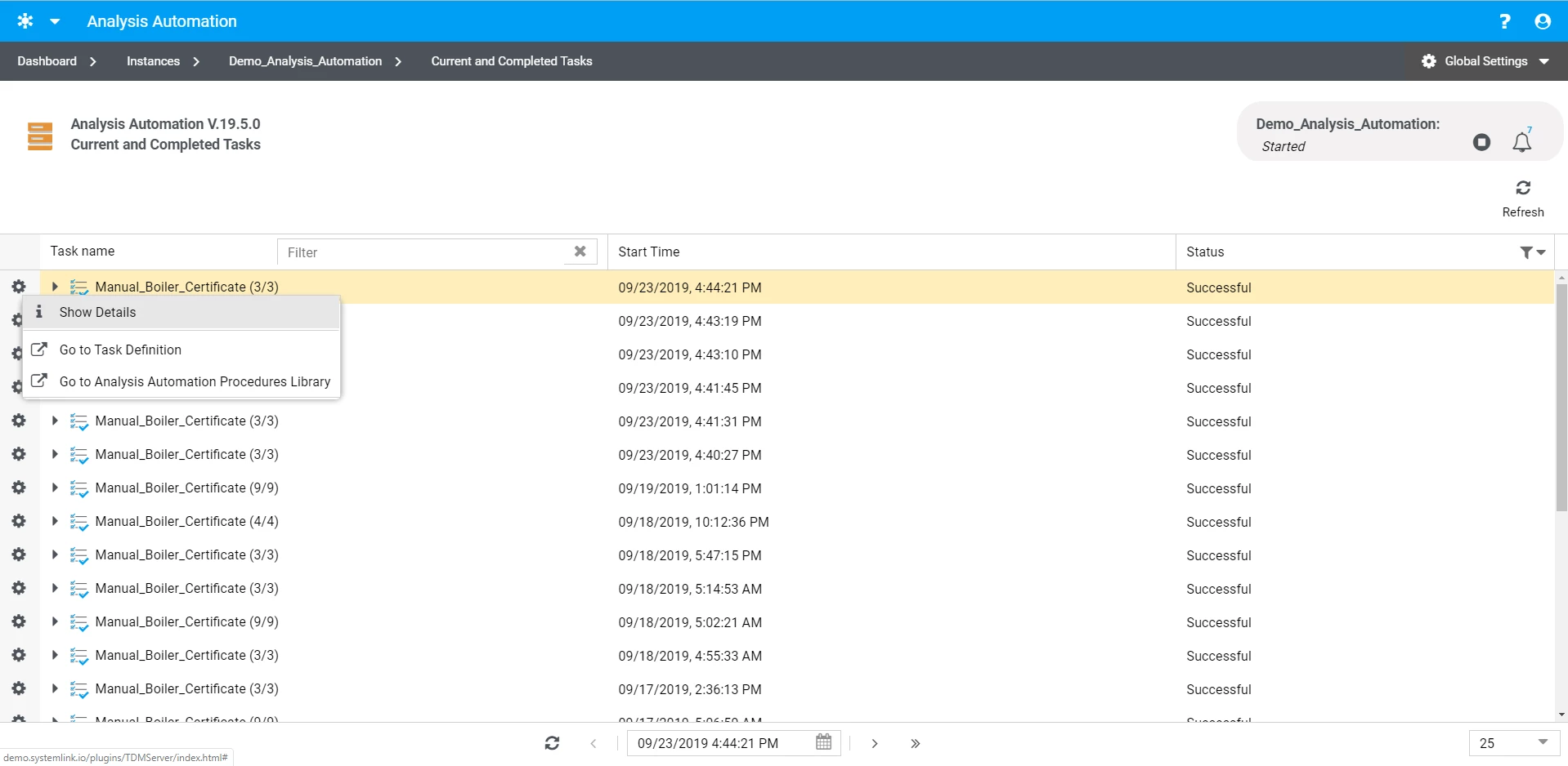 Upload DIAdem or Python scripts to the SystemLink Server, with the SystemLink TDM Analysis