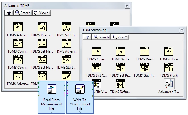 You can choose from several interfaces in LabVIEW to read and write TDMS files