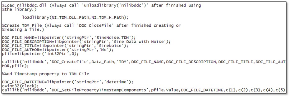 The TDM C DLL is a free interface to TDMS files that you can use in third-party environments